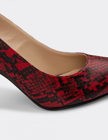 Kırmızı Piton Kadın Stiletto - 02029ZKRMM05
