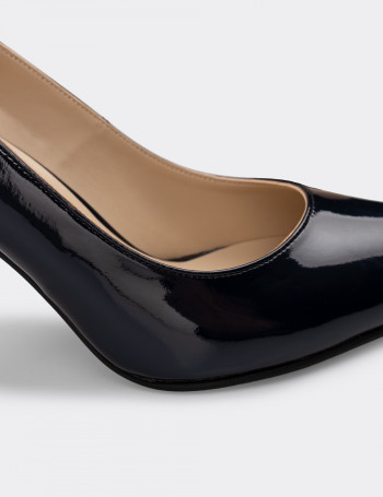 Lacivert Rugan Kadın Stiletto - 02029ZLCVM03