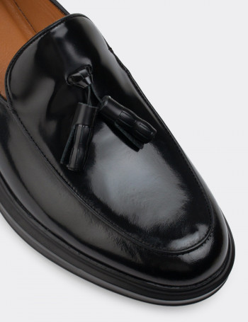 Hakiki Deri Siyah Comfort Püsküllü Erkek Loafer
