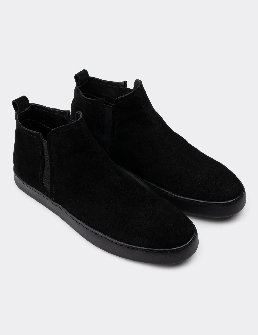 Hakiki Süet Siyah Sneaker Erkek Ayakkabı - 01864MSYHC01