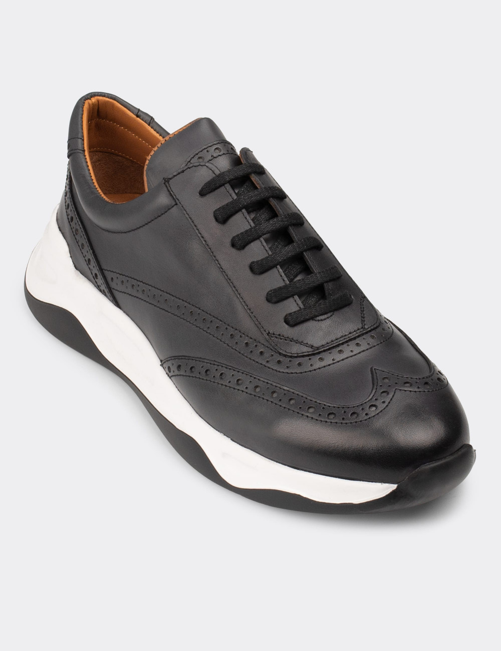 Hakiki Deri Gri Sneaker Erkek Ayakkabı - 00750MGRIE01