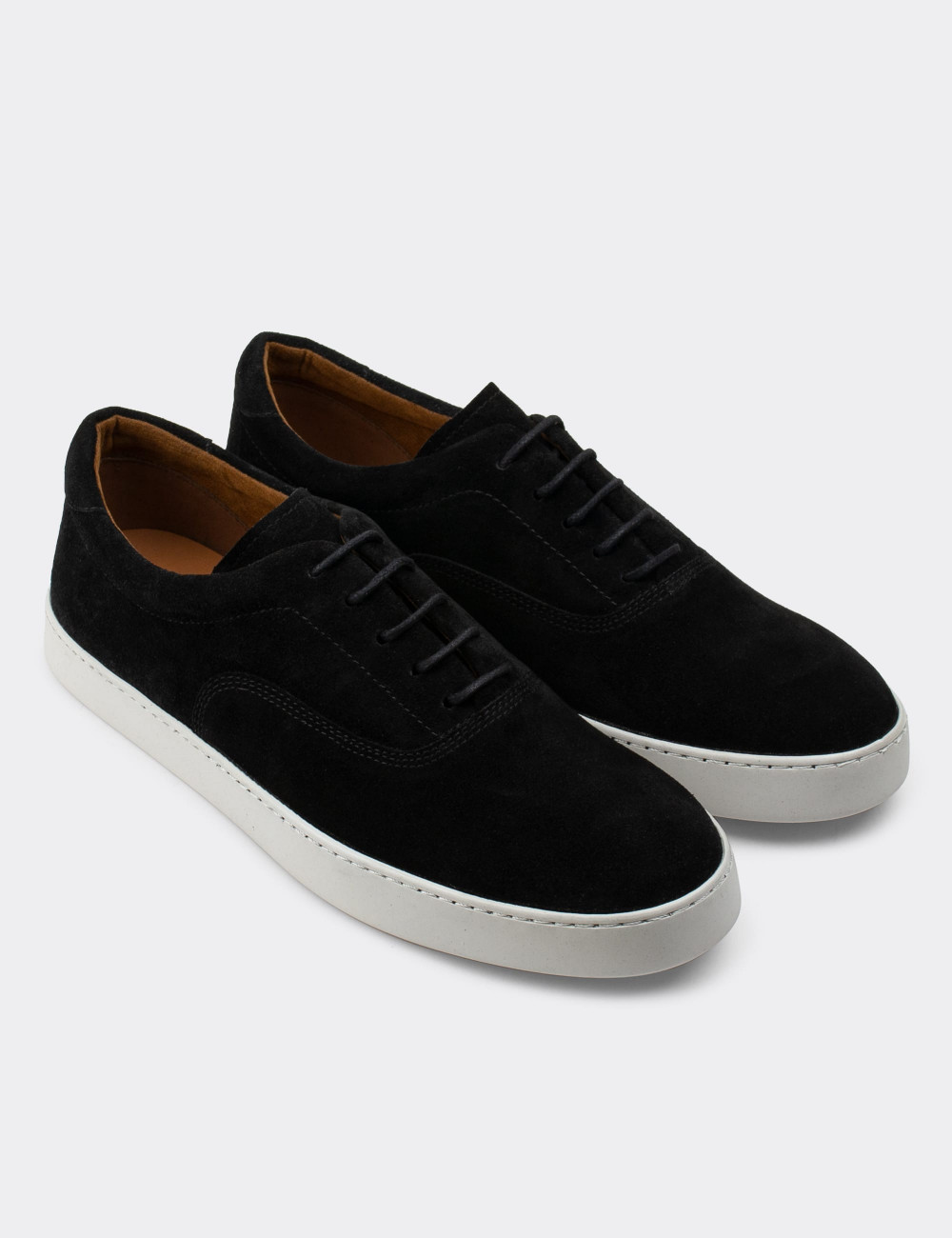 Hakiki Süet Siyah Sneaker Erkek Ayakkabı - 01867MSYHC01