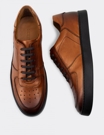 Hakiki Deri Bakır Rengi Sneaker Erkek Ayakkabı - 01860MBKRC01