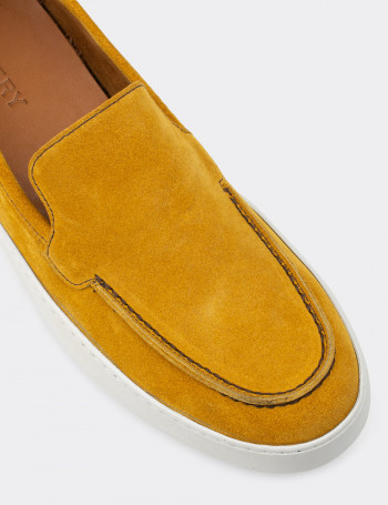 Hakiki Süet Sarı Loafer Erkek Ayakkabı