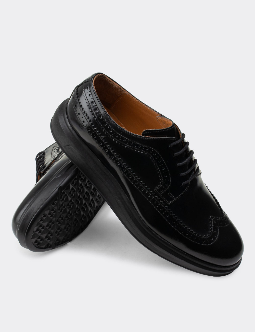 Hakiki Deri Siyah Comfort Günlük Erkek Ayakkabı - 01293MSYHP11