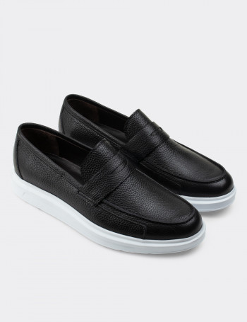Hakiki Deri Comfort Siyah Erkek Loafer - 01564MSYHP04