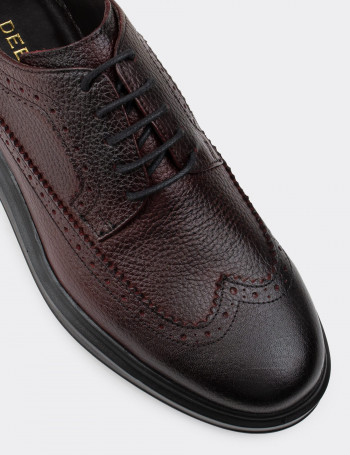 Hakiki Deri Bordo Comfort Günlük Erkek Ayakkabı - 01293MBRDP06