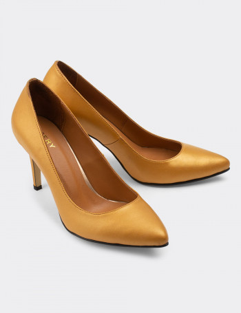 Hakiki Deri Sarı Kadın Stiletto - D2029ZSRIM01