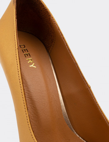 Hakiki Deri Sarı Kadın Stiletto - D2029ZSRIM01