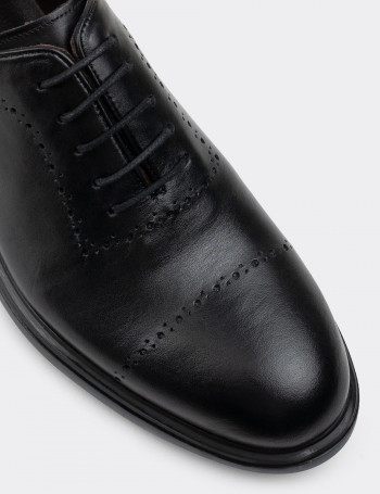 Hakiki Deri Siyah Günlük Erkek Ayakkabı - 00491MSYHC01
