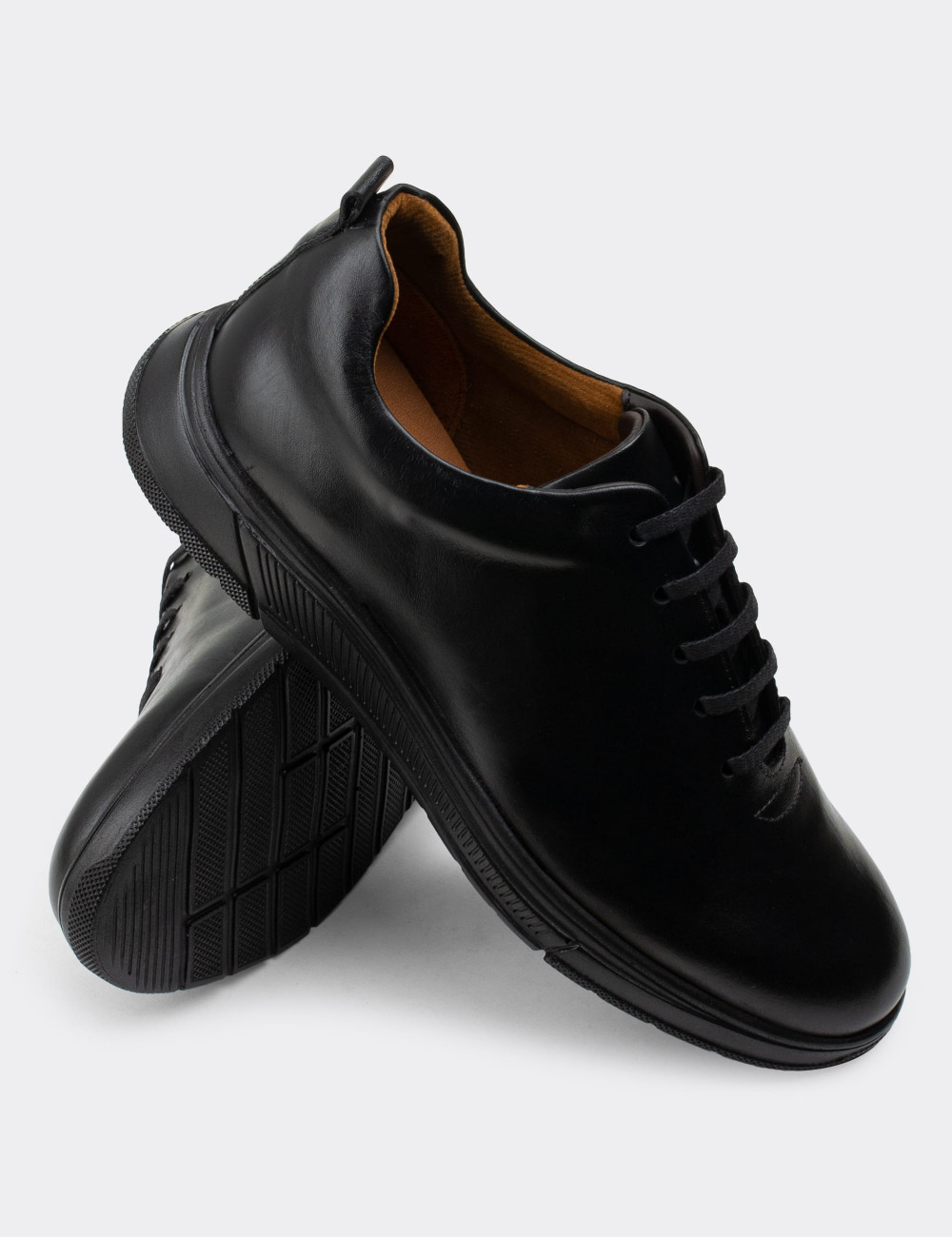 Hakiki Deri Siyah Günlük Erkek Ayakkabı - 01875MSYHC01