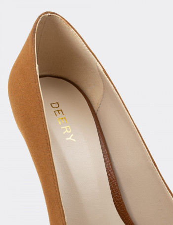 Taba Rengi Süet Kadın Stiletto - 02029ZTBAM02