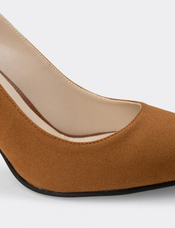 Taba Rengi Süet Kadın Stiletto - 02029ZTBAM02