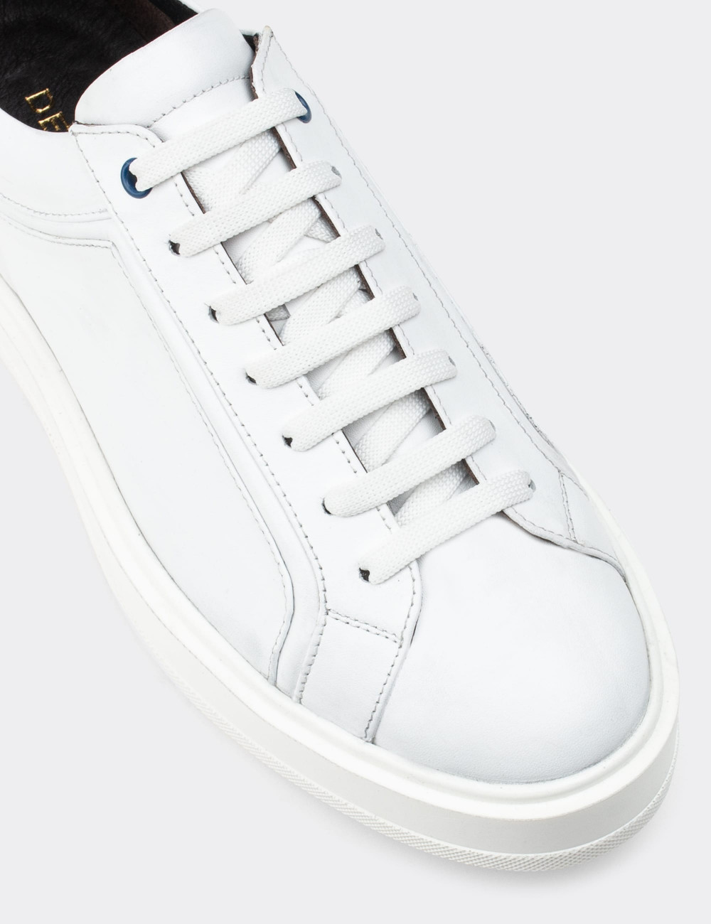 Hakiki Deri Beyaz Sneaker Erkek Ayakkabı - 01877MBYZP01