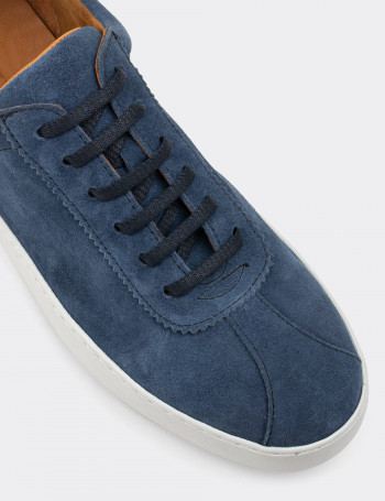 Hakiki Süet Mavi Sneaker Erkek Ayakkabı