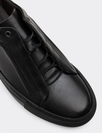 Hakiki Deri Siyah Sneaker Erkek Ayakkabı