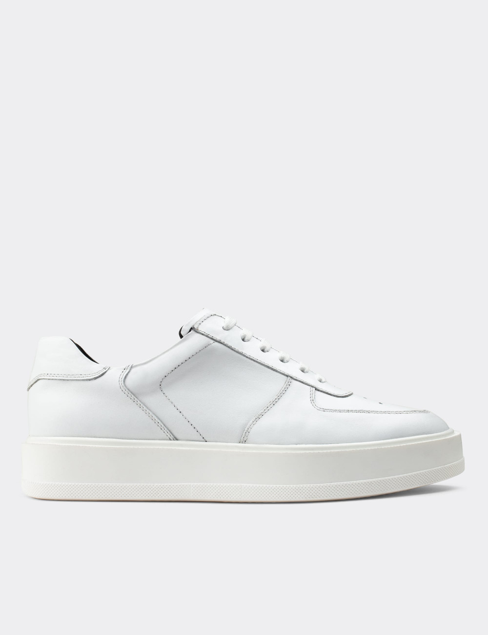 Hakiki Deri Beyaz Sneaker Erkek Ayakkabı - 01880MBYZP01