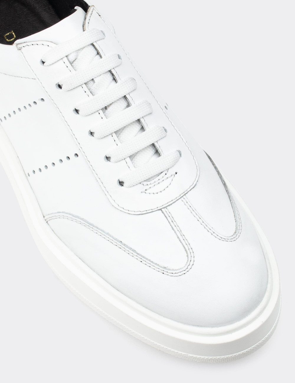 Hakiki Deri Beyaz Sneaker Erkek Ayakkabı - 01881MBYZP01