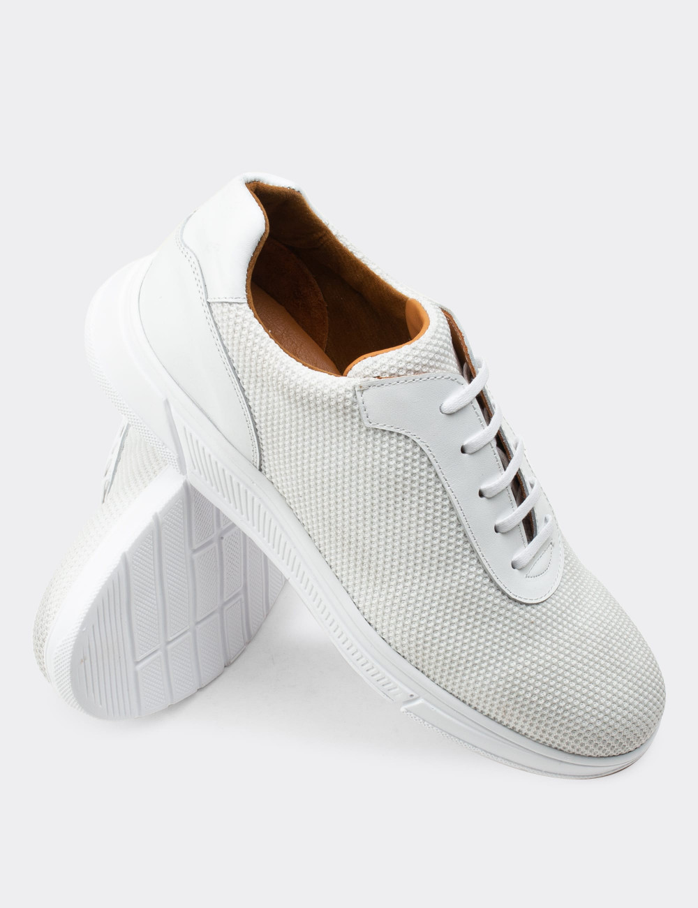 Beyaz Sneaker Erkek Ayakkabı - 01879MBYZC01