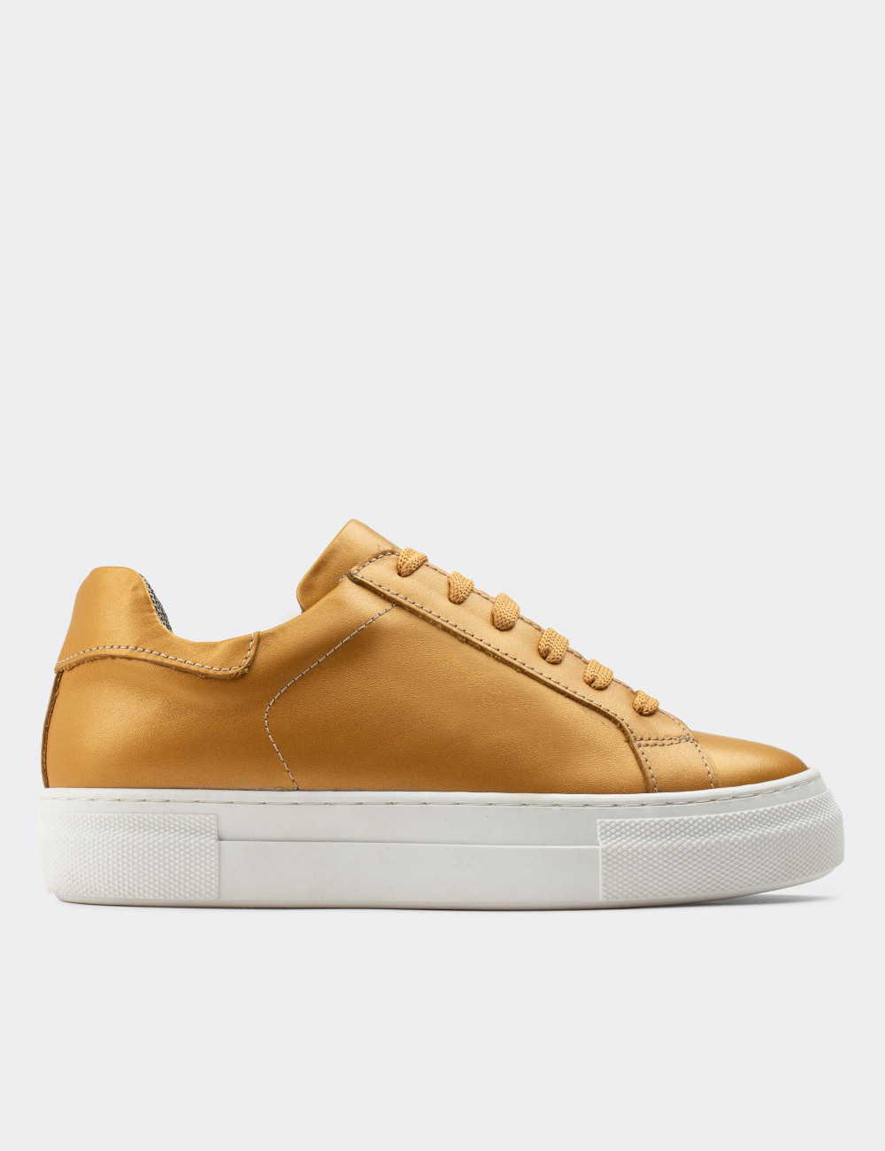 Hakiki Deri Sarı Sneaker Kadın Ayakkabı - Z1681ZSRIC01