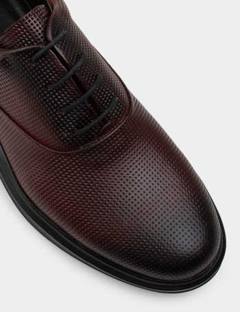 Hakiki Deri Bordo Günlük Comfort Erkek Ayakkabı - 01652MBRDP06