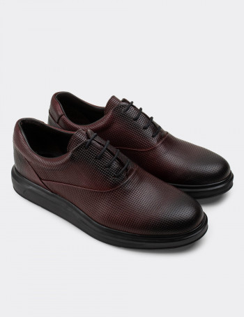 Hakiki Deri Bordo Günlük Comfort Erkek Ayakkabı - 01652MBRDP06