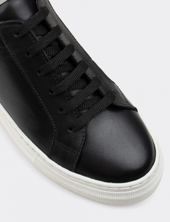 Hakiki Deri Siyah Sneaker Kadın Ayakkabı - Z1681ZSYHC02