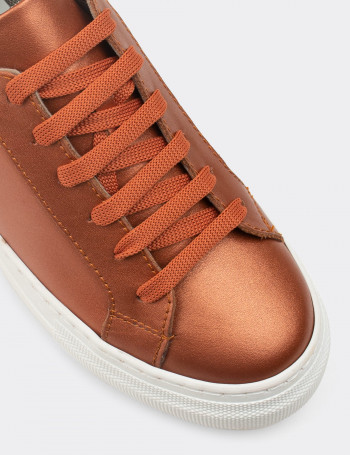 Hakiki Deri Bakır Rengi Sneaker Kadın Ayakkabı - Z1681ZBKRC01
