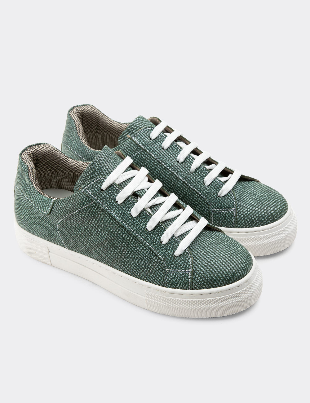 Hakiki Deri Yeşil İşlentili Sneaker Kadın Ayakkabı - Z1681ZYSLC01