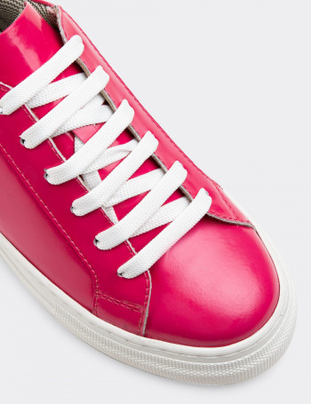 Hakiki Deri Fuşya Sneaker Kadın Ayakkabı - Z1681ZFSYC01