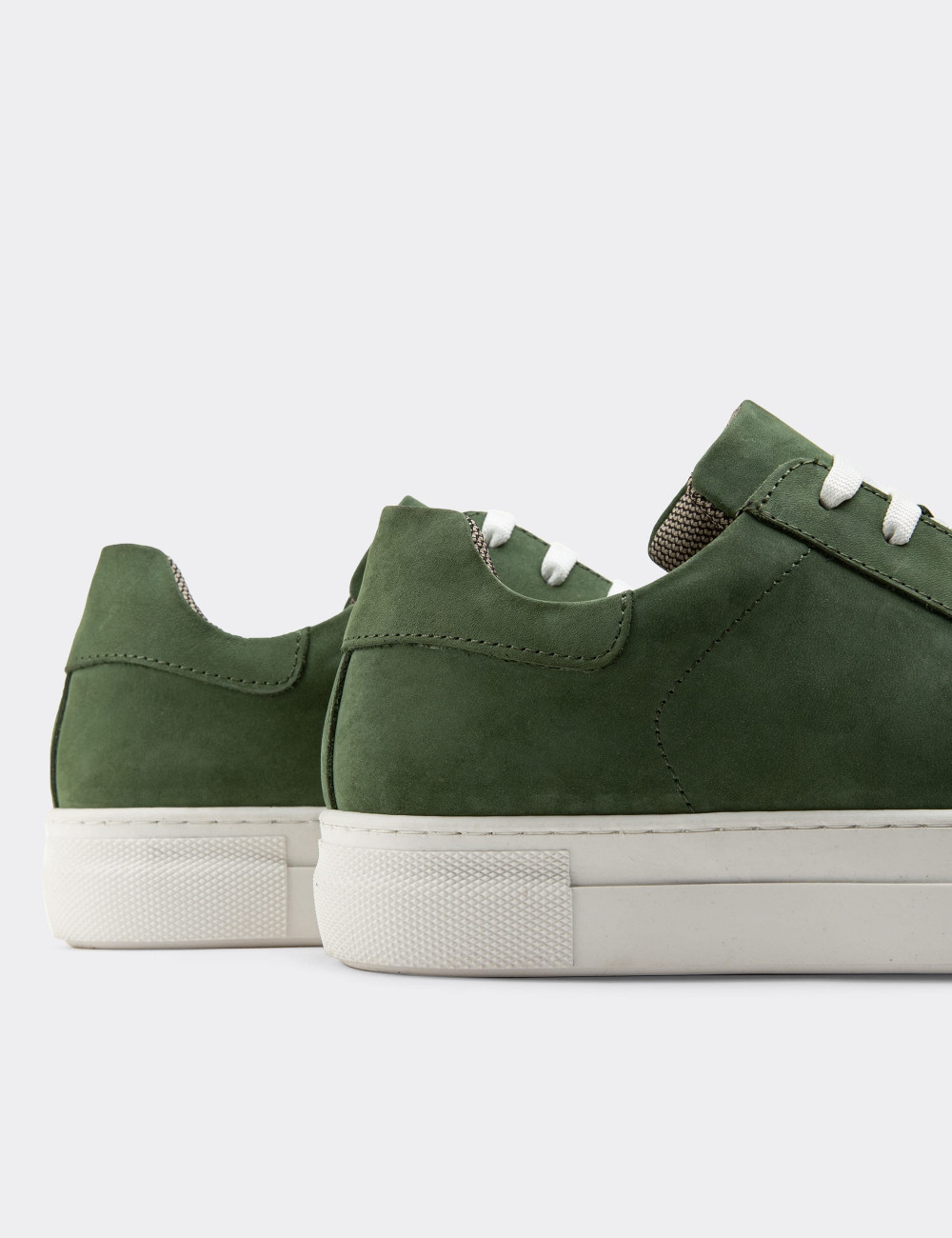 Hakiki Süet Yeşil Sneaker Kadın Ayakkabı - Z1681ZYSLC02