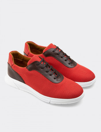 Kırmızı Spor Sneaker Erkek Ayakkabı - 01879MKRMC01