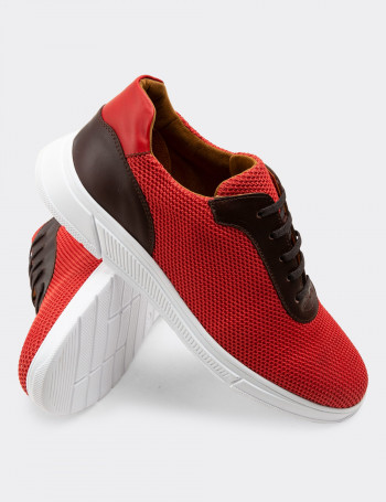 Kırmızı Spor Sneaker Erkek Ayakkabı - 01879MKRMC01