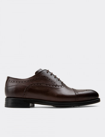 Hakiki Deri Kahverengi Klasik Erkek Ayakkabı