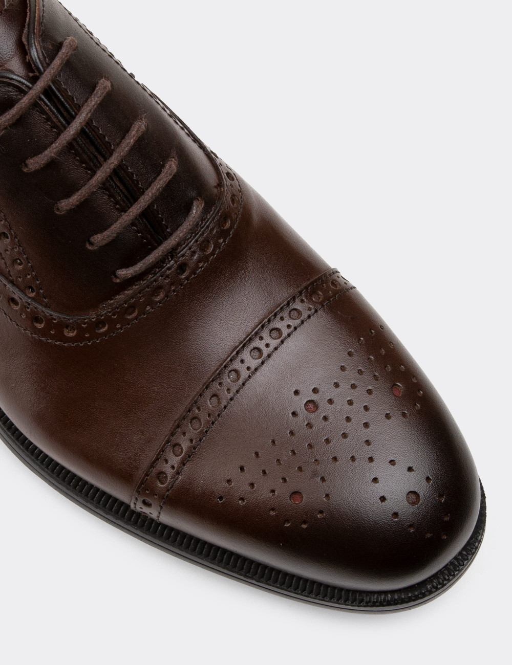 Hakiki Deri Kahverengi Klasik Erkek Ayakkabı - 01813MKHVC02