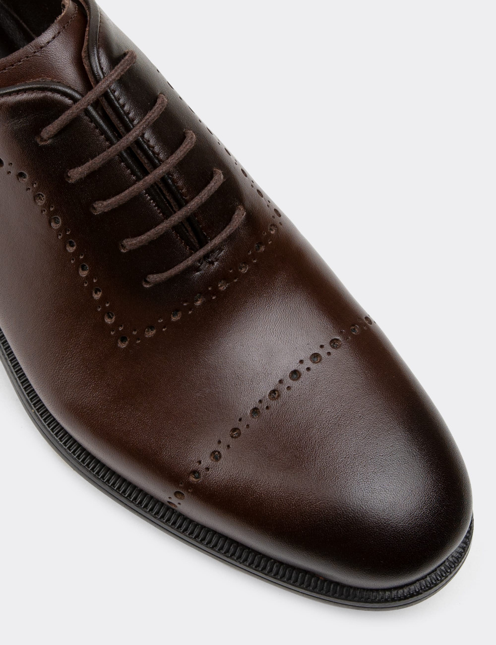 Hakiki Deri Kahverengi Klasik Erkek Ayakkabı - 00491MKHVC02