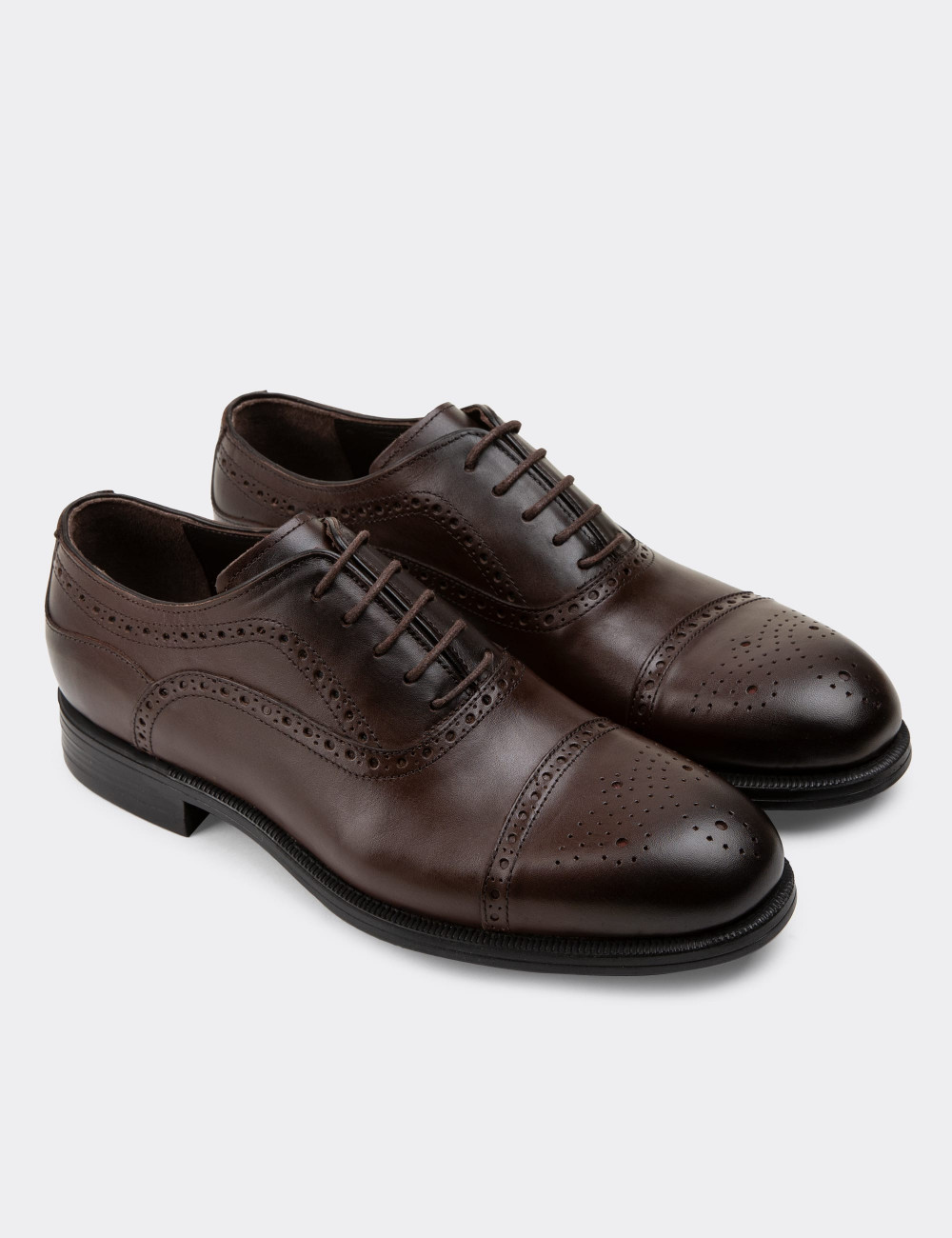 Hakiki Deri Kahverengi Klasik Erkek Ayakkabı - 01813MKHVC02