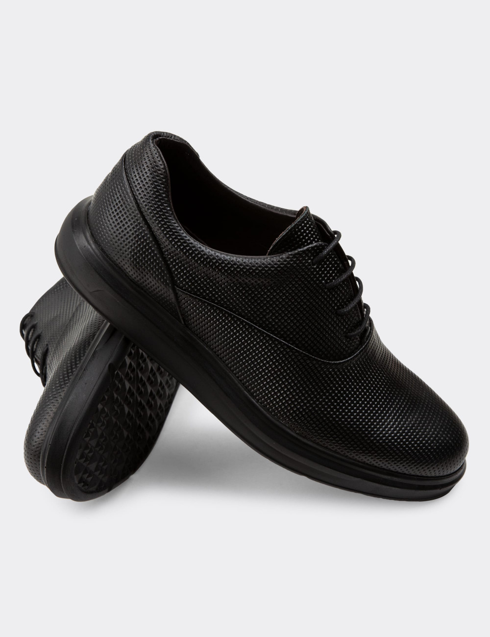 Hakiki Deri Siyah Comfort Günlük Erkek Ayakkabı - 01652MSYHP20