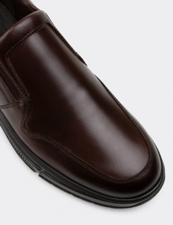 Hakiki Deri Kahverengi Loafer Erkek Ayakkabı - 01874MKHVC01
