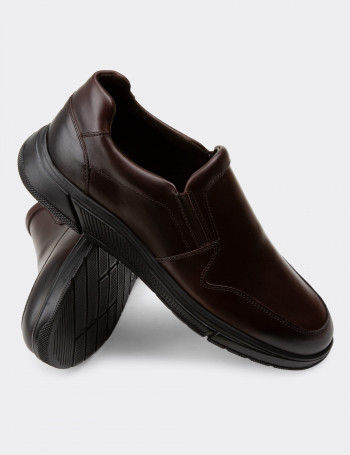 Hakiki Deri Kahverengi Loafer Erkek Ayakkabı - 01874MKHVC01