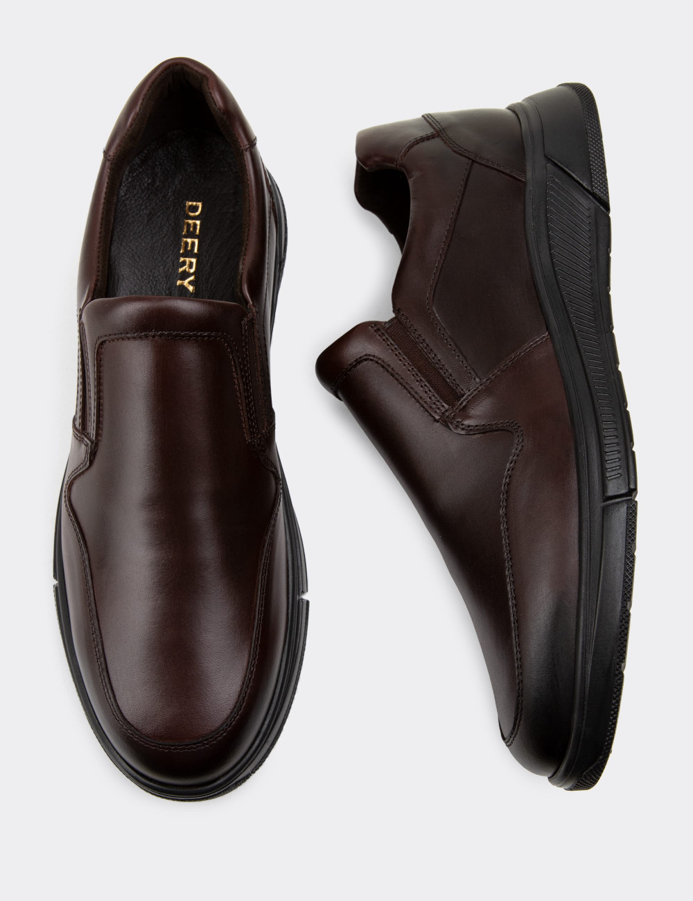 Hakiki Deri Kahverengi Loafer Erkek Ayakkabı - 01874MKHVC01
