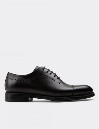 Hakiki Deri Siyah Klasik Erkek Ayakkabı - 00491MSYHC02
