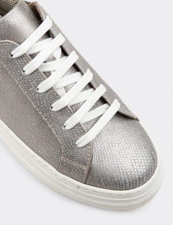 Hakiki Deri Gri Sneaker Kadın Ayakkabı - Z1681ZGRIC09