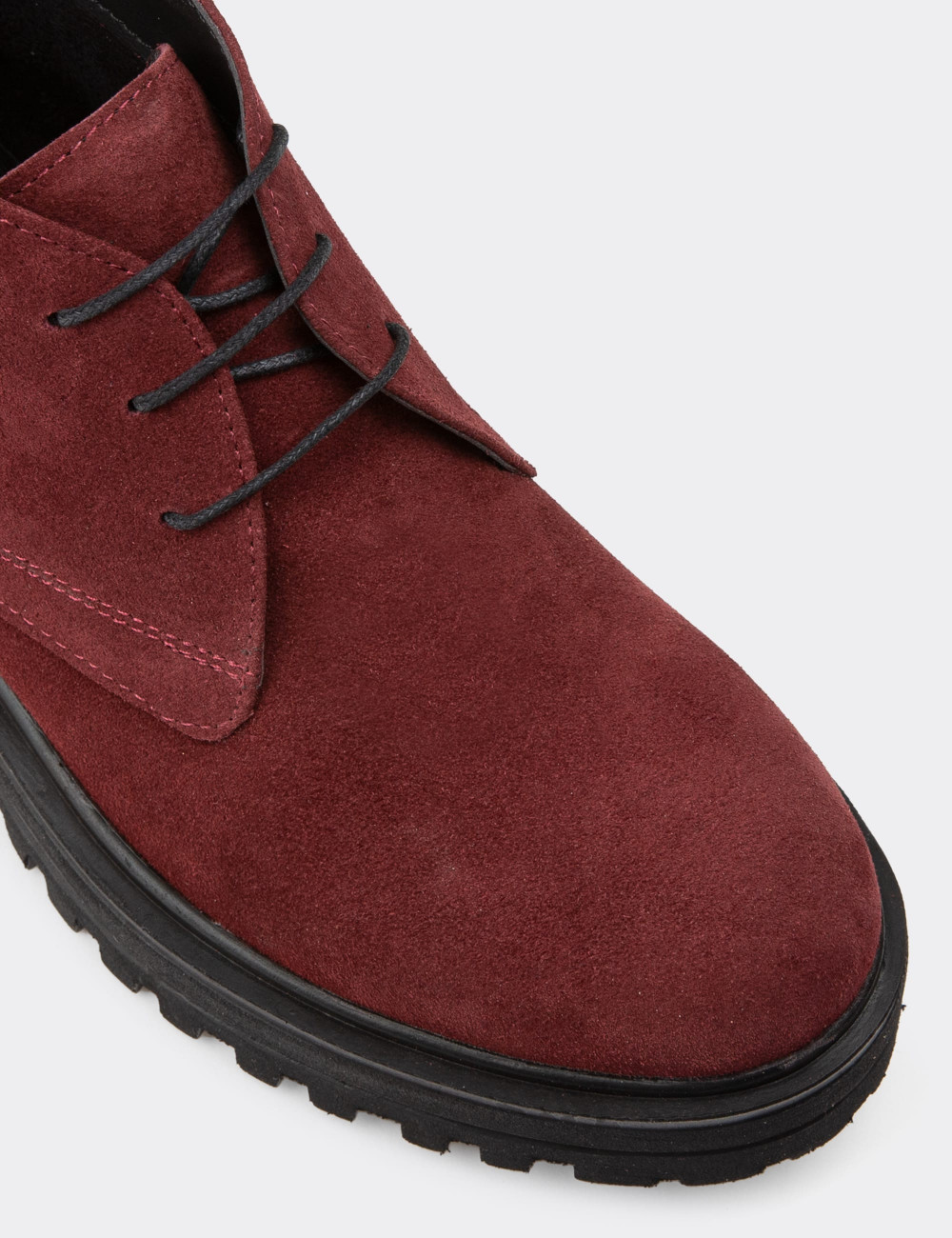 Hakiki Süet Bordo Kadın Bot - 01847ZBRDE01