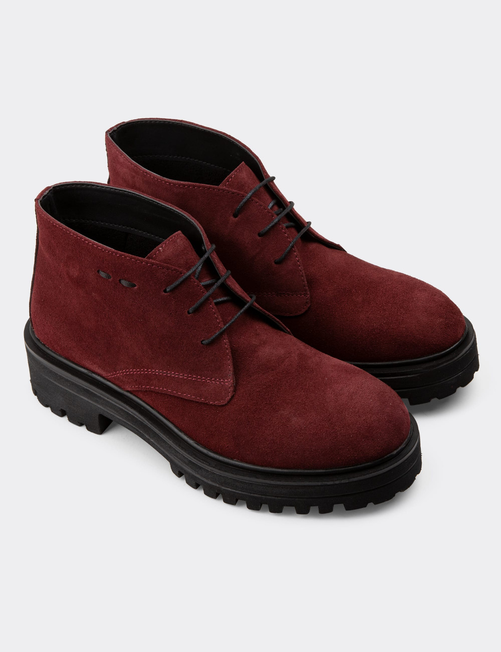 Hakiki Süet Bordo Kadın Bot - 01847ZBRDE01