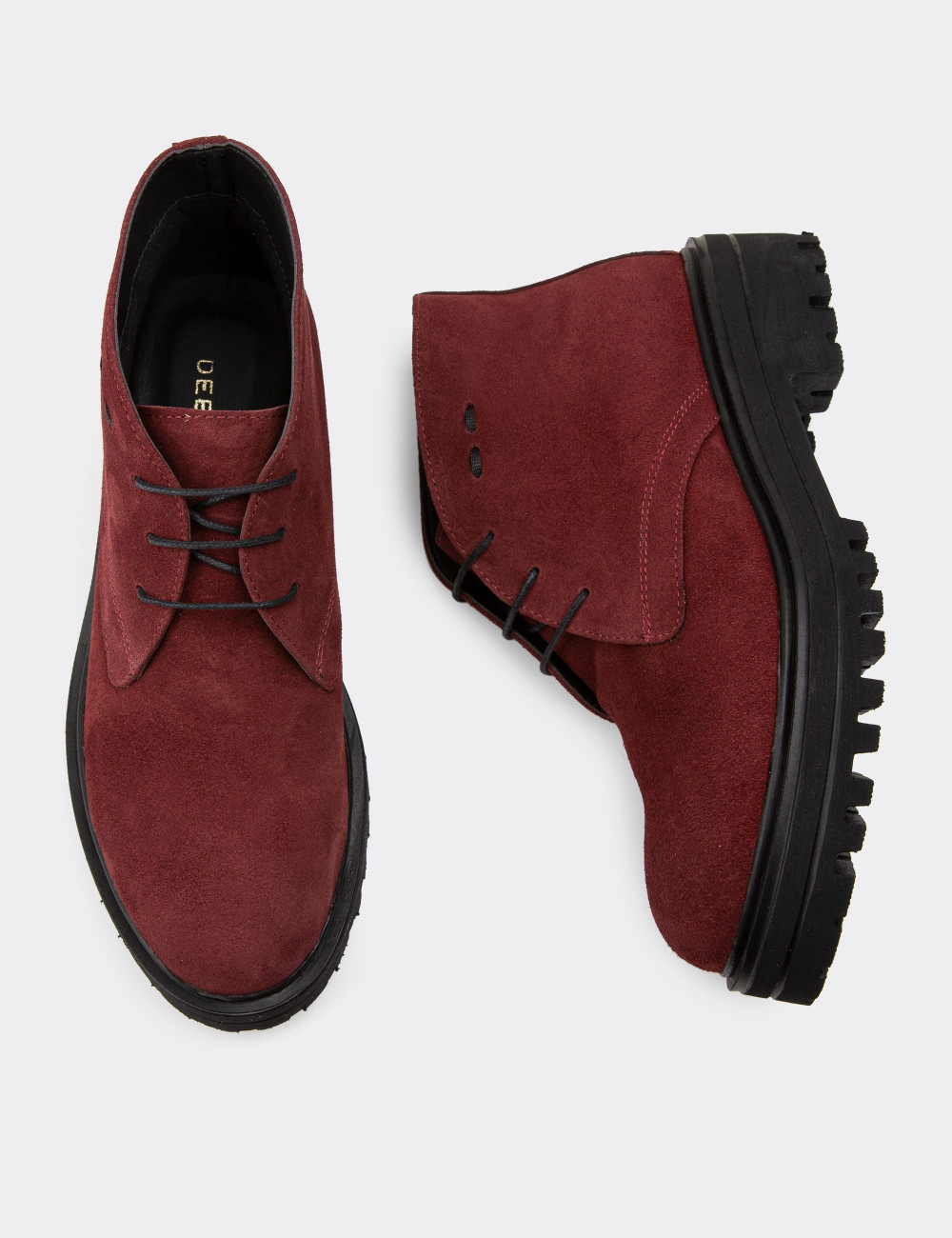 Hakiki Süet Bordo Kadın Bot - 01847ZBRDE01