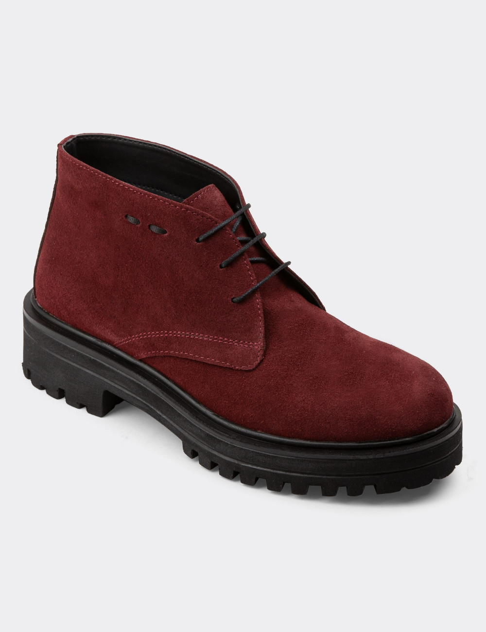 Hakiki Süet Bordo Kadın Bot - 01847ZBRDE01