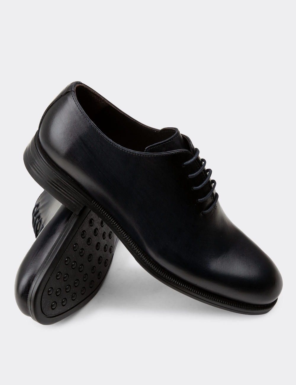 Hakiki Deri Lacivert Klasik Erkek Ayakkabı - 01830MLCVC01