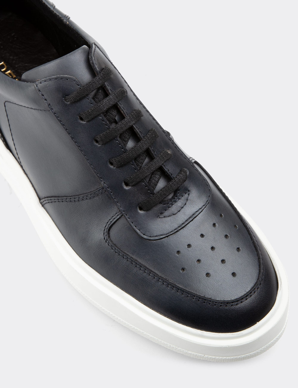 Hakiki Deri Gri Sneaker Erkek Ayakkabı - 01880MGRIP01