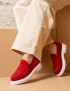 Deery Loafer Deery Hakiki Süet Kırmızı Kadın Ayakkabı